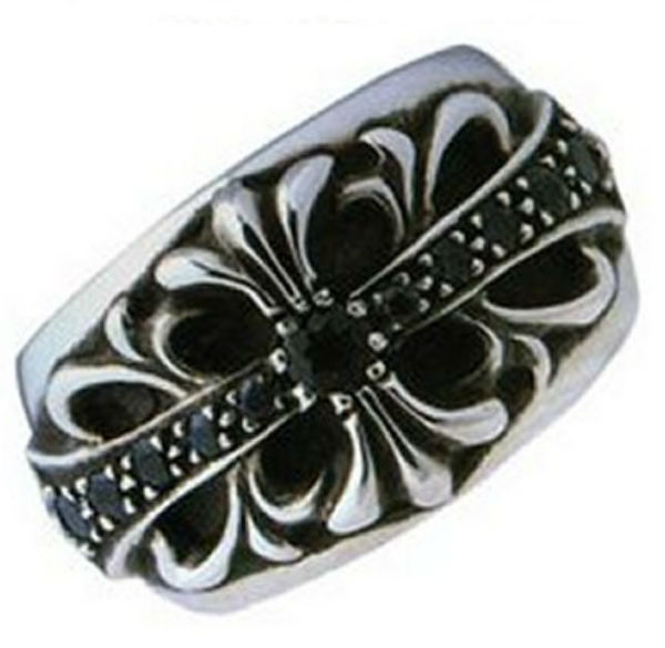 Chrome Heartsレプリカ クロムハーツ【Chrome Hearts】フローラルクロスリング ウイズサファィア Floral Cross Ring With Sapphire